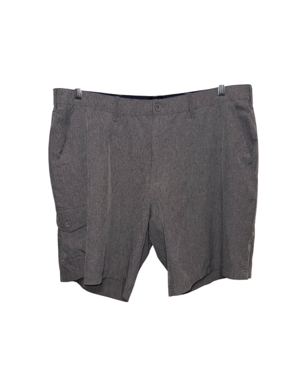 Berkley Jensen Mens Gray Cargo Shorts 40W Polyester Spandex Casual Lightweight